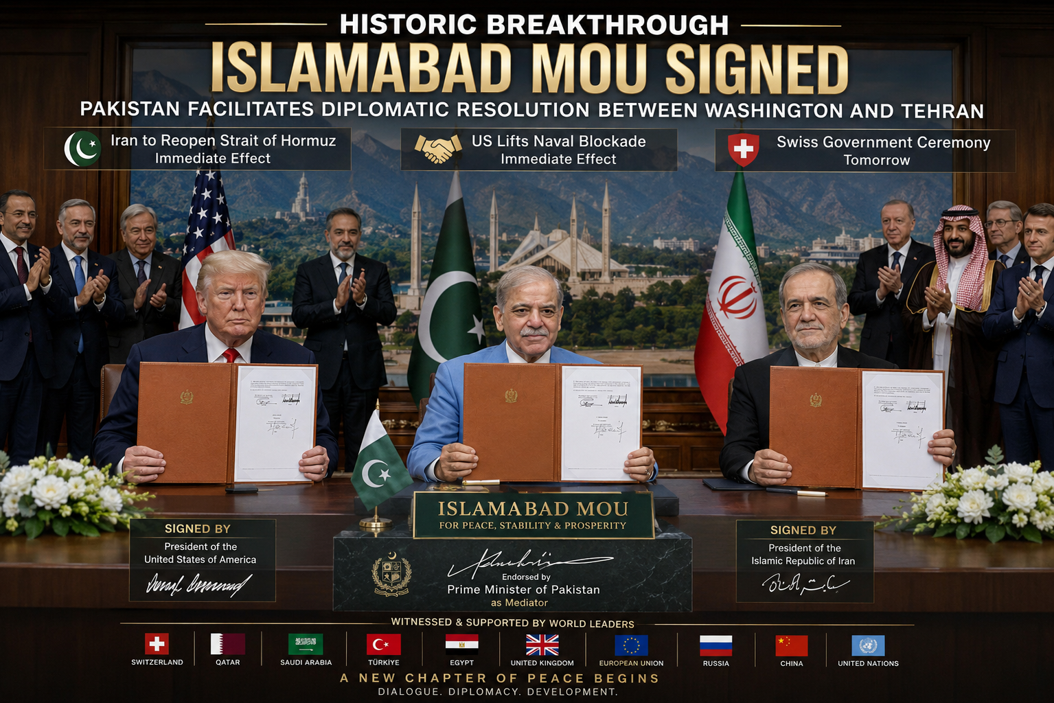ISLAMABAD MOU SIGNED: PAKISTAN FACILITATES REPORTED US–IRAN DIPLOMATIC BREAKTHROUGH