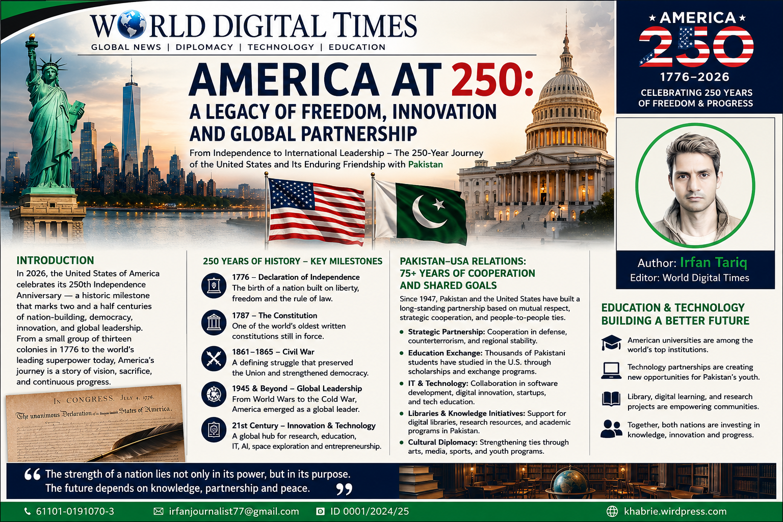 America at 250: From a Declaration of Independence to a Global Legacy of Leadership,