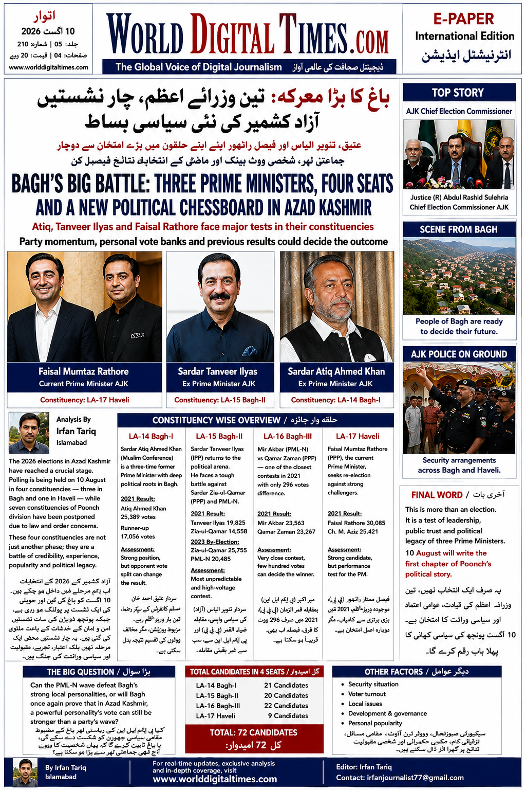 Bagh’s Big Battle: Three Prime Ministers, Four Seats and a New Political Chessboard in Azad Kashmir