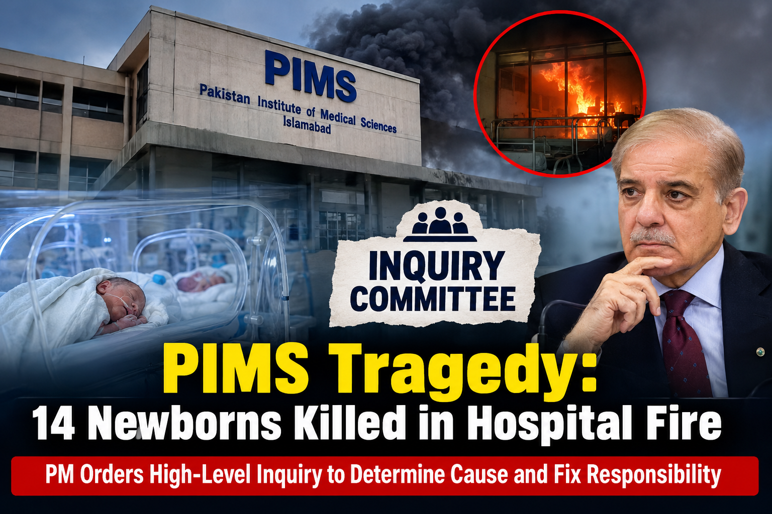 PIMS Tragedy: 14 Newborns Killed in Hospital Fire as PM Orders High-Level Inquiry